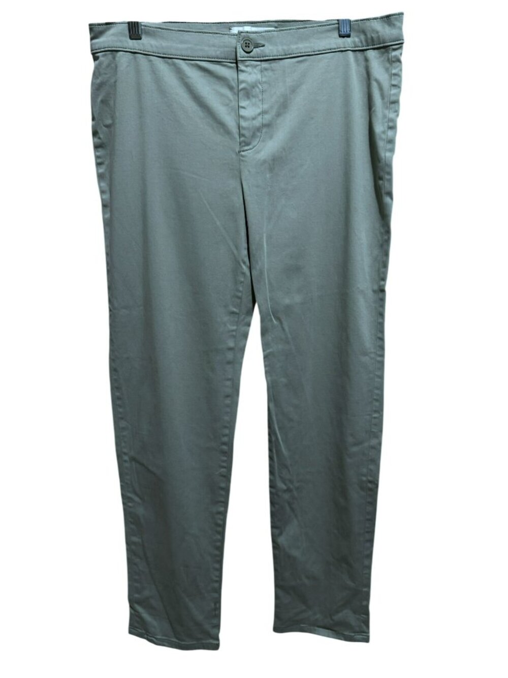 Lila Ryan Pants Womens Sz 14 Sage Green Chino Straight Leg Tapered Preppy Casual